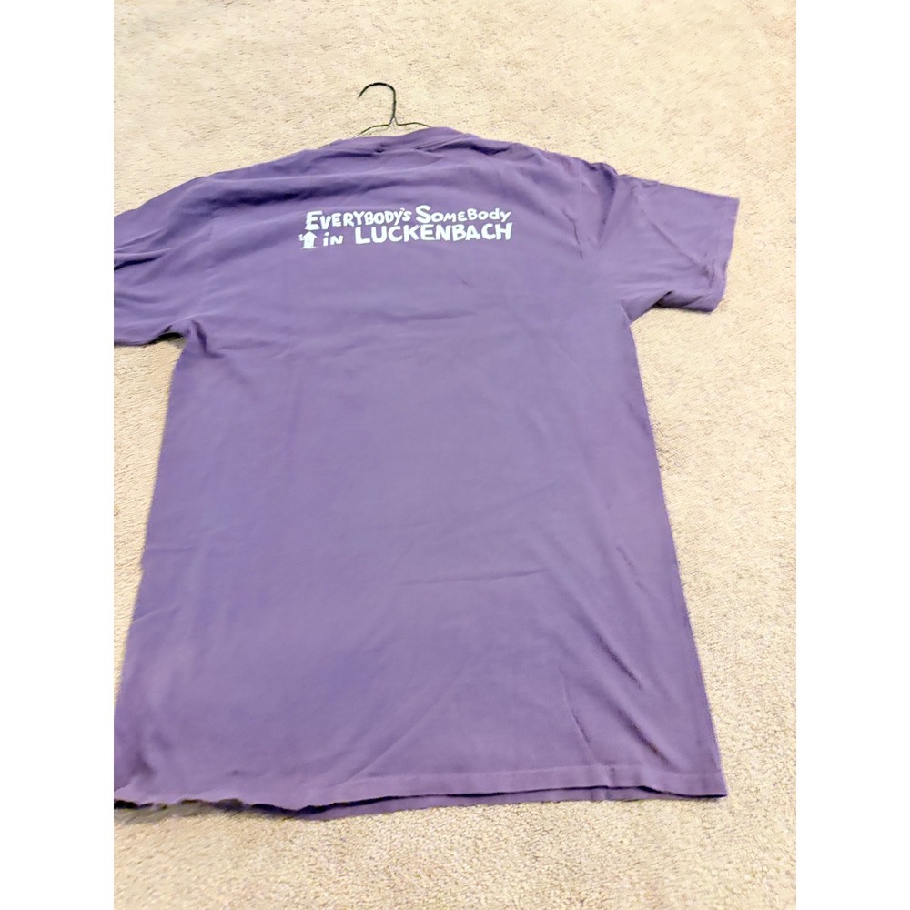 Luckenbach Texas T-Shirt Mens Medium Purple Comfort Colors Graphic Tee Est 1849 - Picture 2 of 3